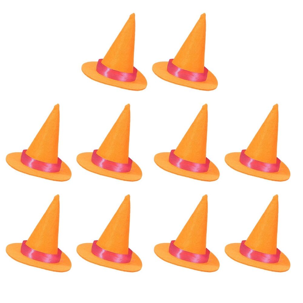 3054 10 Pcs Mini Witch Hat Wine Bottle Toppers, Felt Mini Party Hats Bottle